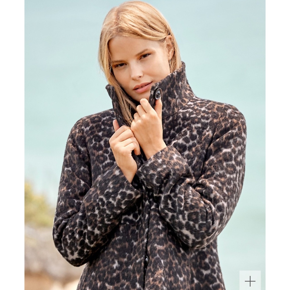 NWOT Via Spiga Leopard Print Coat size 12 - Picture 8 of 17